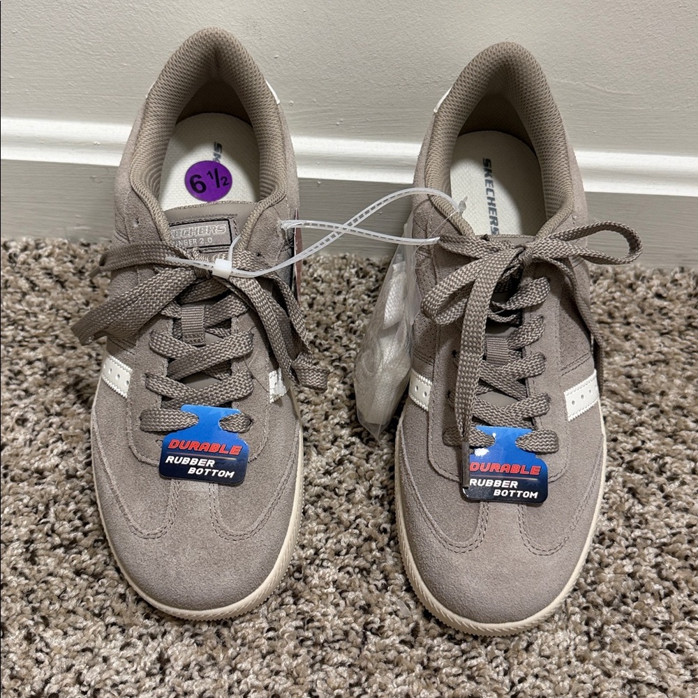 NWT Skechers Zinger 2.0 Chroma Crew Suede Women’s Sneakers Tan / Gray Size 6.5 - Picture 9 of 15